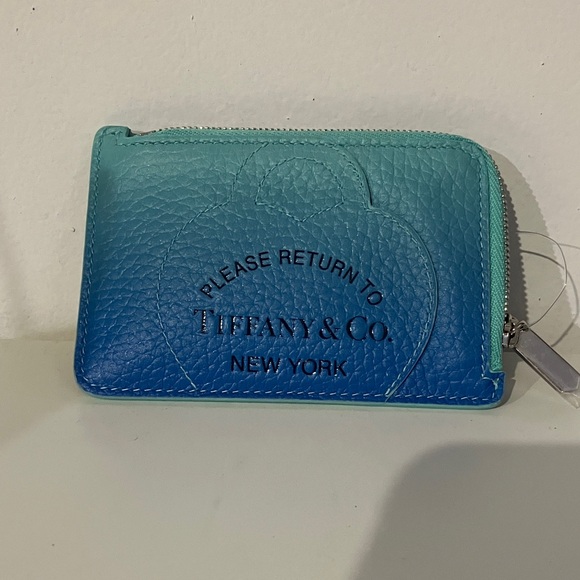 Tiffany & Co. Handbags - NEW Tiffany & Co. Teal ombré Leather wallet Pouch